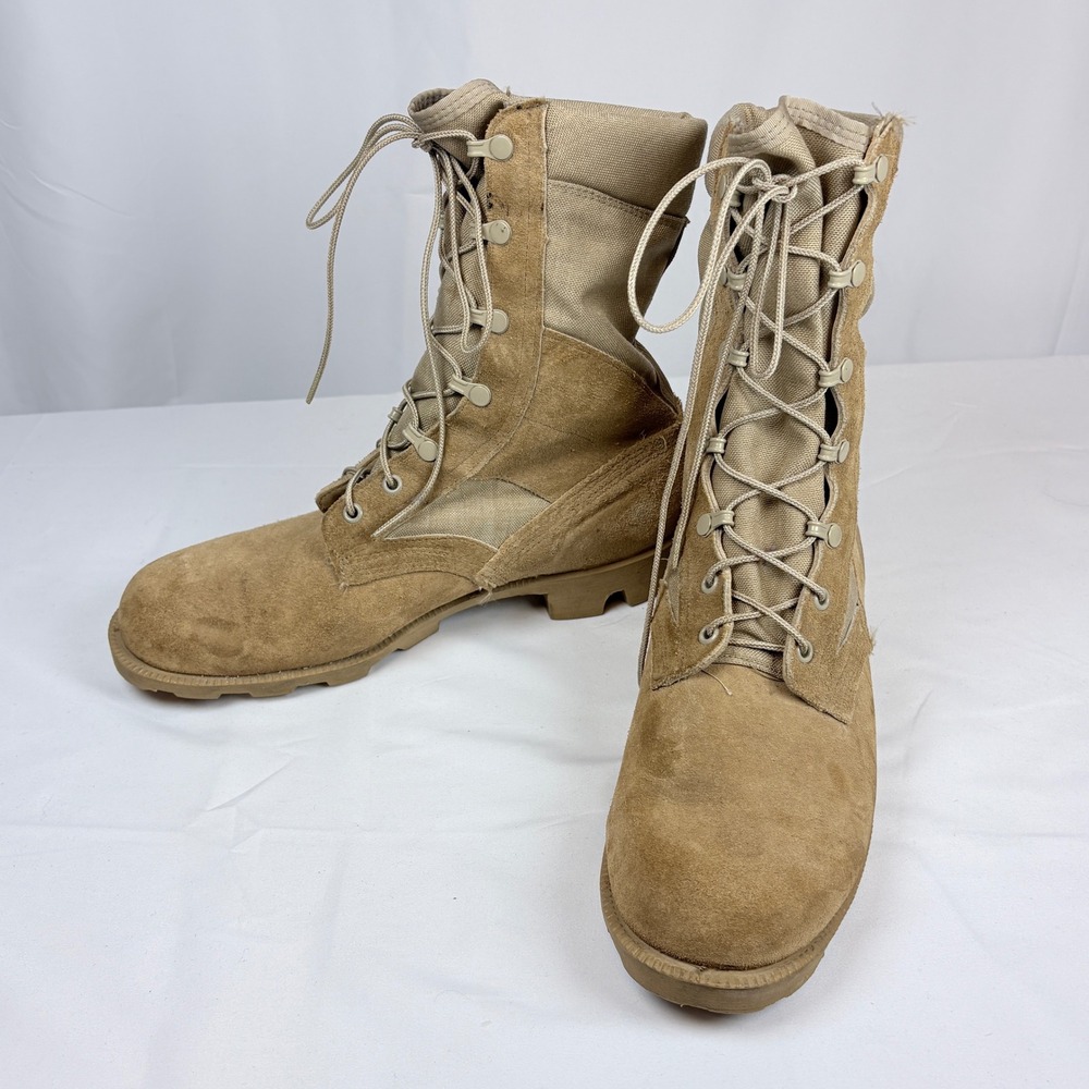 Vtg RO-SEARCH Mens Military Desert Combat Boots 10R Hot Weather Tan Suede USGI